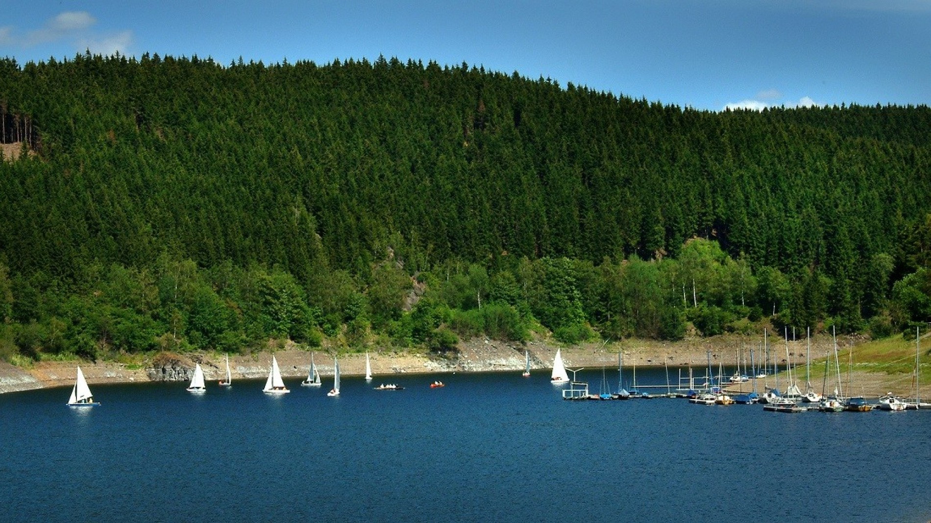 Wasser, Okersee, Boote